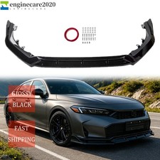 3pcs Gloss Black Front Bumper Lip Spoiler For 2025 Honda Civic Sedan Hatch