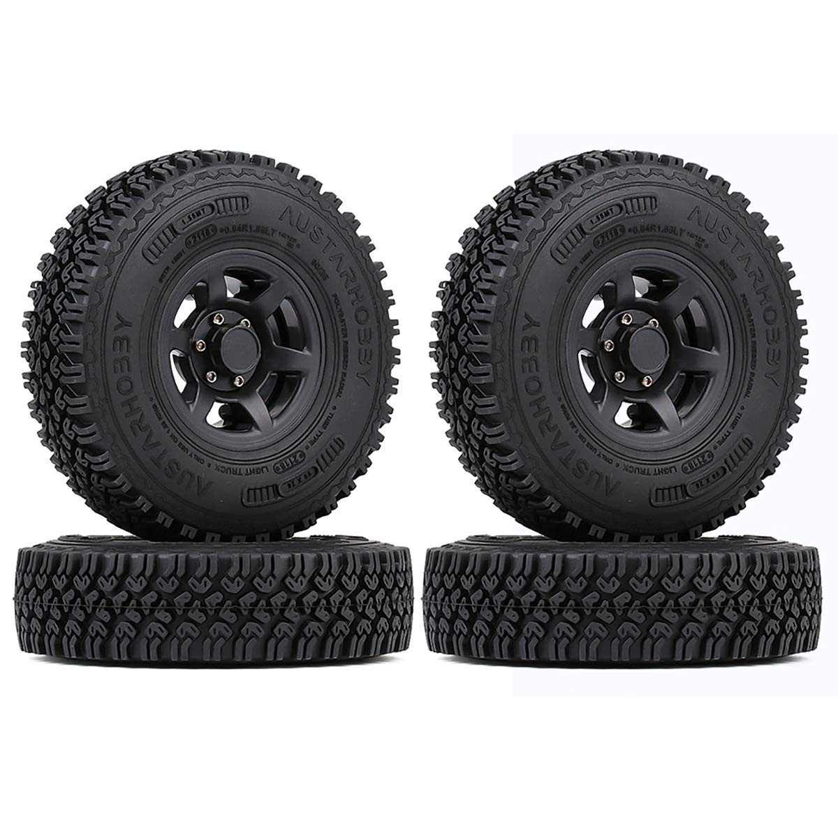 1.55 Inch Beadlock Plastic Wheel Rim Rubber Tires Compatible ...