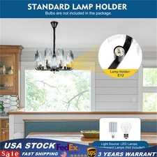 10-Lights Modern Crystal Glass Chandelier LED Lamp Ceiling Fixture Pendant Light