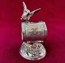 Antique James W Tufts Figural Bird Napkin Ring Quadruple Plate Boston USA