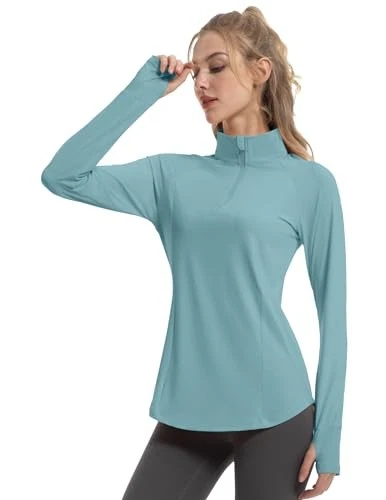 FKEEP WOMEN'S SUN SHIRTS LONG SLEEVE ATHLETIC UPF 50+ TOP WITH THUMB HOLES - XS