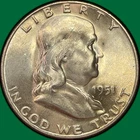 1951-S Franklin Half Dollar Brilliant Uncirculated BU Coin #42067
