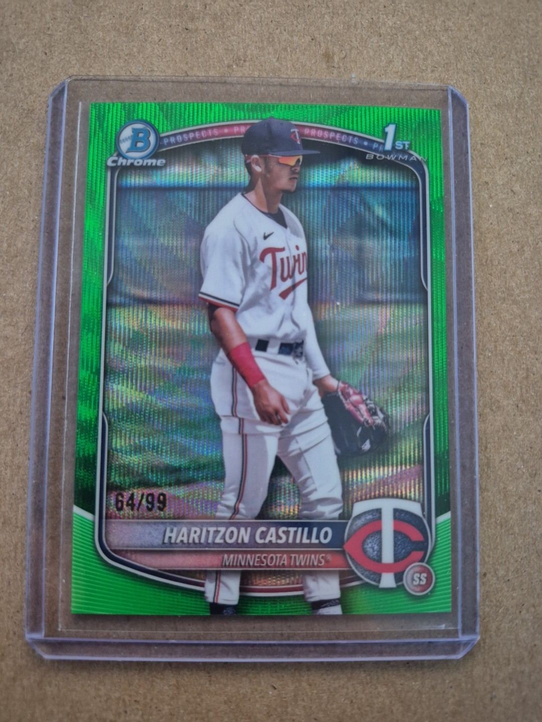 2025 Bowman Chrome Haritzon Castillo 1st Bowman GREEN /99 Twins SS BCP-161 🔥