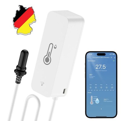 WLAN Thermometer Hygrometer Innen Außen, WiFi Temperatursensor Smart Life App~