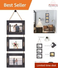 Rustic 5x7 Picture Frame Collage Wall Decor Set of 3 Wooden Photo Frames