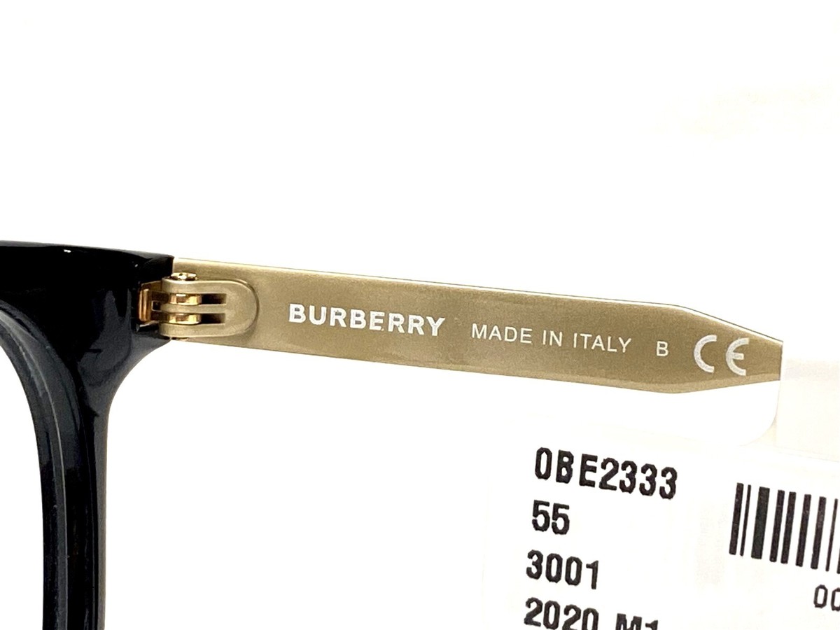 NEW Burberry BE2333 3001 Womens Black Square Designer
