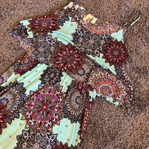 Francesca's Birdcage Maxi Dress Paisley Floral Sleeveless Boho Stretch Medium - Picture 4 of 15