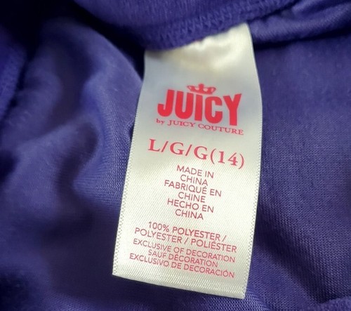 Juicy By Juicy Couture Girl's Velour Pull-On Sweatpants, Joggers Sz L/G 14 - Picture 10 of 13