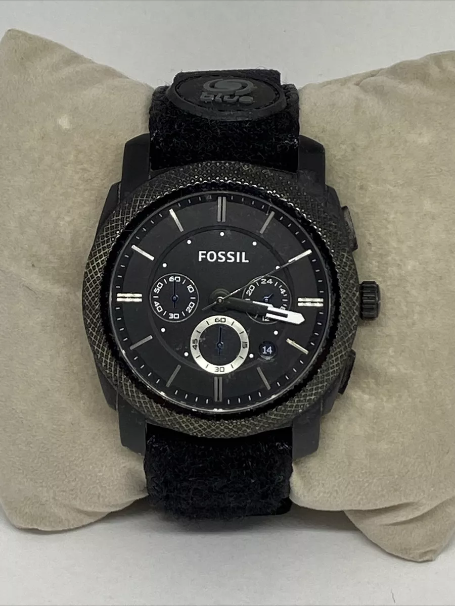 Fossil Machine FS4487 Men's Black Strap Analog Dial Quartz