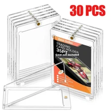 30 Pack Magnetic Trading Sports Card Holders 35pt One-Touch Hard UV Protection⭐