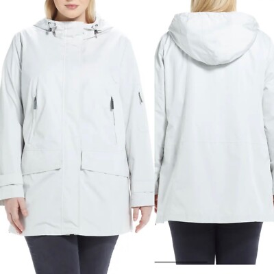 Ellen Tracy Water Repellent Hooded Parka Stone Size 2X