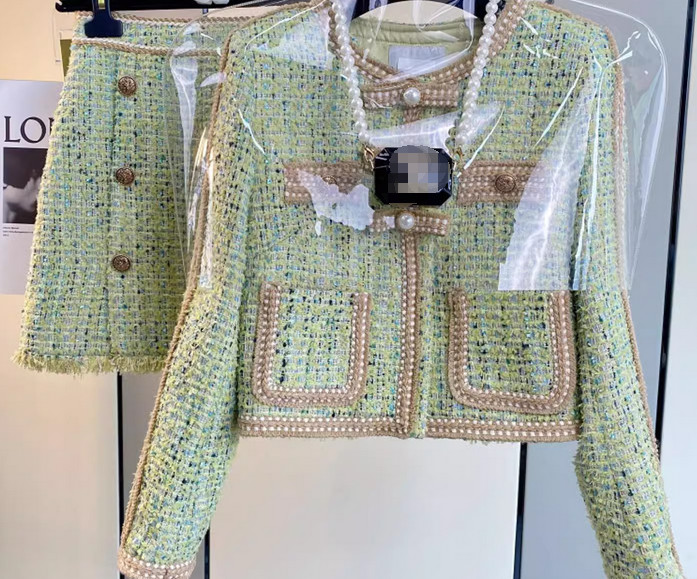 Mujeres Chaqueta Abrigo Prenda para el torso Falda Conjunto de dos Piezas Verde Traje Ropa Prendas para oficina