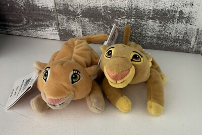 Disney Lion King Simba Nala Bean Bag Plush Toy Vintage New With Tags