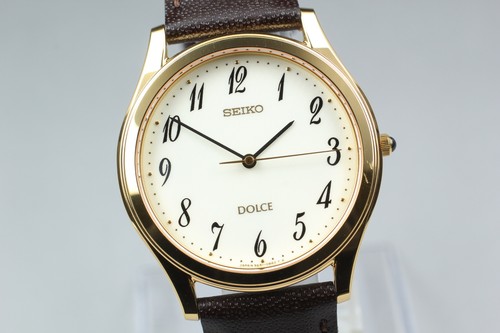 2001 N MINT Seiko Dolce 5E61-0A90 SGP Gold HAQ Quartz Mens Watch From JAPAN - Picture 3 of 10