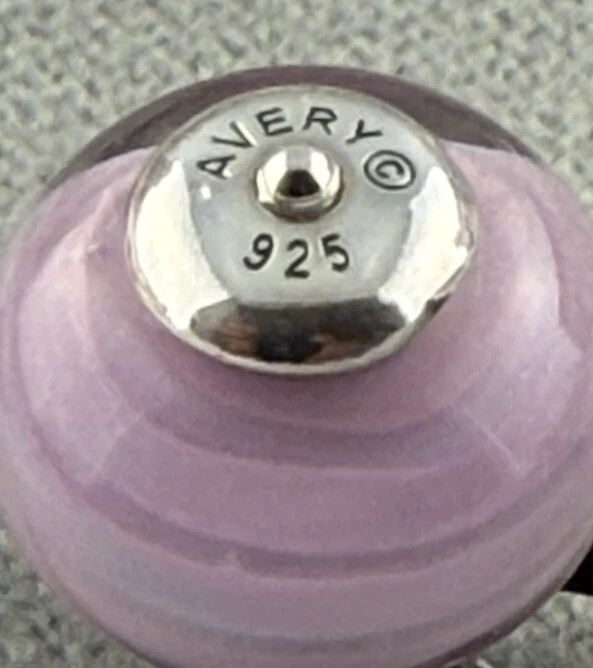 James Avery Retirado Madre’s Love Arte Vidrio Rosa Rayas Acabado Brillante ¡RARO! Foto 4 de 4