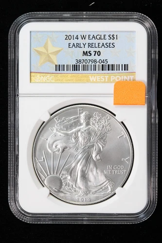 2014-W Silver Eagle NGC MS70 Early Releases West Point Paper 3WMI