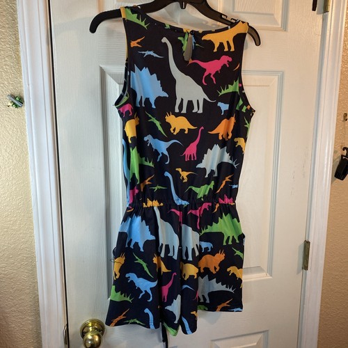 Unbranded Women S SMALL Romper Dinosaurs Dino Summer Pockets Colorful Fun - Picture 4 of 9