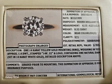 ZALES 14K Gold Natural Diamond Solitaire Engagement, .8 Grams Sz. 5.75, IGI Cert