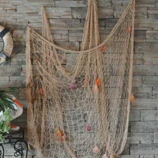 Seaside Nautical Beach New Garden Fishing Party Wall Net Decor Shells Sea Home