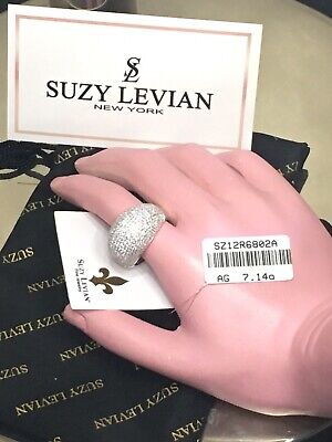NWT Suzy Levian Sterling Silver Pave Dome CZ Ring Size 7.5 | eBay