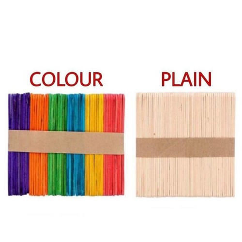 Popsicle Ice Cream Stick Natural Plain / Colored Wooden Pine Stick 500pcs - Picture 2 of 4