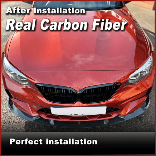 Carbon Frontlippe Front Spoiler Ansatz Schwert Passt für BMW F87 M2 Competition - Picture 2 of 12