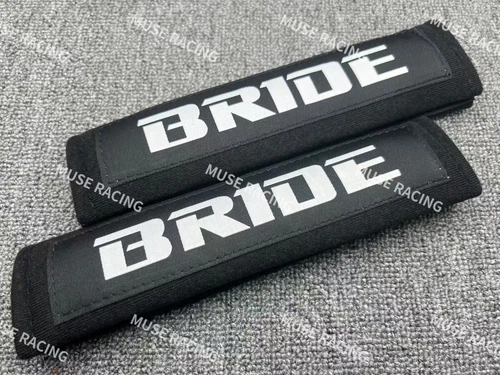 JDM BRIDE BLACK SEATBELT COVER COTTON COMFORT HARNESS SHOULDER SEAT BELT PAD - Bild 1 von 4