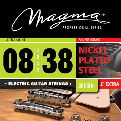 Magma Electric Guitar Strings Ultra Light Gauge Nickel-Plated Steel Set, .008 -