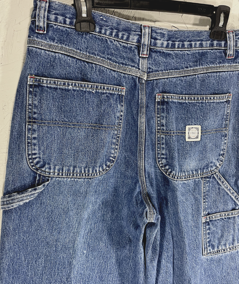 Faded Glory Baggy Carpenter Jeans 34x34 Blue Denim Y2K VTG Made in Mexico