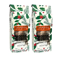 2 Pack - Moose Munch Peppermint Mocha Flavored Ground Coffee Holiday - 12oz