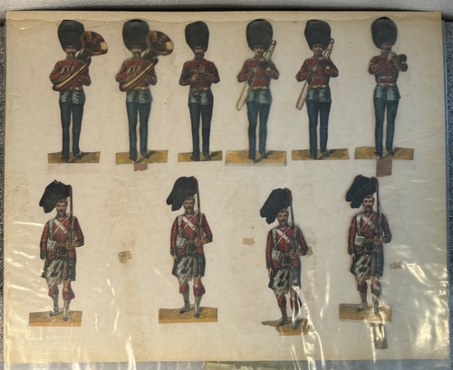 (1) ONE Set of Military Cowboys Indians Die Cast Cardboard Toy Figures 1950-60s - Picture 11 of 15