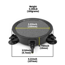 Air Stone With Suction Cups for Aquarium Hydroponics 4.2" X 0.8" Disk