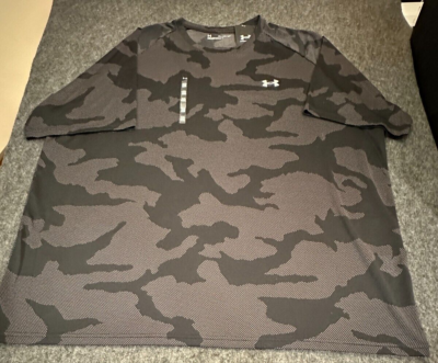 New Mens Under Armour Velocity Jacquard Short Sleeve Shirt Camo 