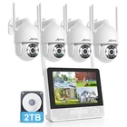 ANRAN WiFi 5MP IP Security Camera System 24/7 360° PTZ CCTV 12" Monitor 2TB