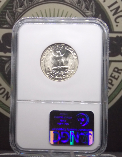 1947 "D" Washington SILVER Quarter 25c NGC MS64 #017 BU Uncirculated ECC&C, Inc - Picture 4 of 5