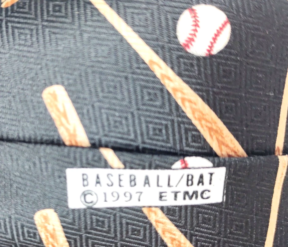 Bate de béisbol Uomo Lorenzo 1997 EMTC TIe ~ negro ~ 100 % poliéster ~ Corea ~ 60 pulgadas Foto 3 de 4