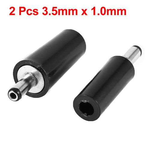 2 Pieces 3.5mm x 1.0mm Male DC Power Jack Connector Socket Black - Picture 1 of 1