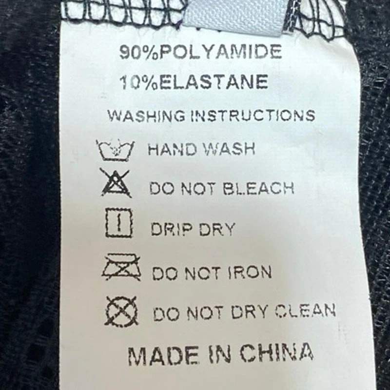 Blusa corta transparente de encaje floral negra para mujer talla S Foto 4 de 4