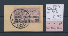 BV67617 Italia 1917 idroplano sovrastampa francobollo su carta lotto usato cv 75 euro