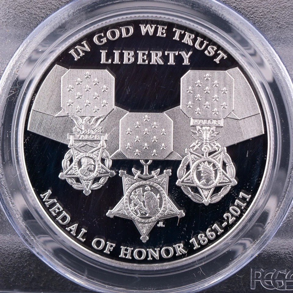 Certified 2011-P Silver $1 PCGS PR69DCAM Medal of Honor - Image 2 of 4