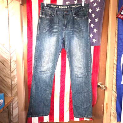 Departed Mens Colorado BLVD Slim Straight Jeans 36x32 Medium Wash Stretch Denim