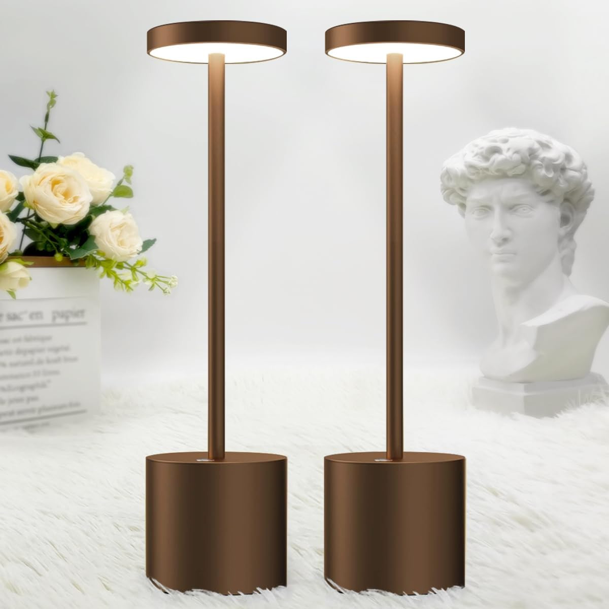 Lampada LED Senza Fili 5000mAh IP54 - Set 2 Pezzi Ricarica USB-C