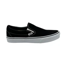 VANS Classic Slip On Black White Mens Athletic Sneaker