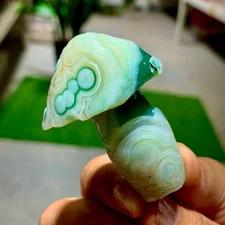 47G Natural gobi agate hand-carved mushroom crystal mineral healing Madagascar