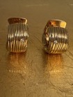 Roberto Coin 18k Yellow Gold Diamond Elephant Skin Hoop Huggie Earrings — photo 1