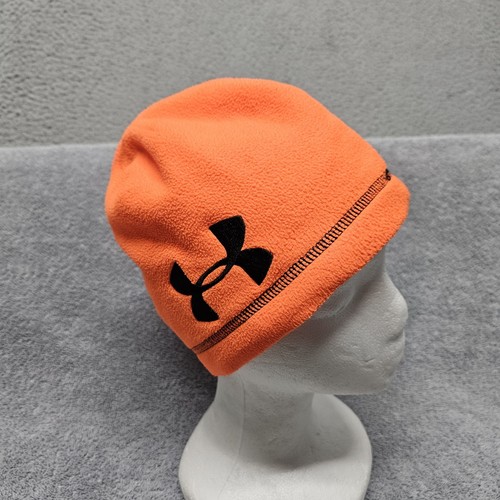 Under Armour Coldgear Fleece Beanie Blaze Orange Skull Hat Hunt Hunting OSFM