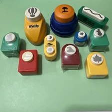 Lot (10) Hole Paper Punch Various Brands Scrapbook Craft Various Sizes And Theme