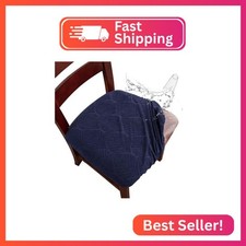 Genina Waterproof Dining Room Chair Cover Set of 2, Stretch Jacquard Seat Covers