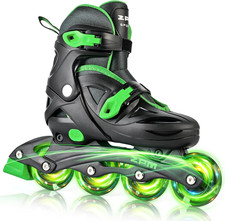 Inline Skates with Light up Wheels, Roller Skates Blades for Boys Girls Kids Age