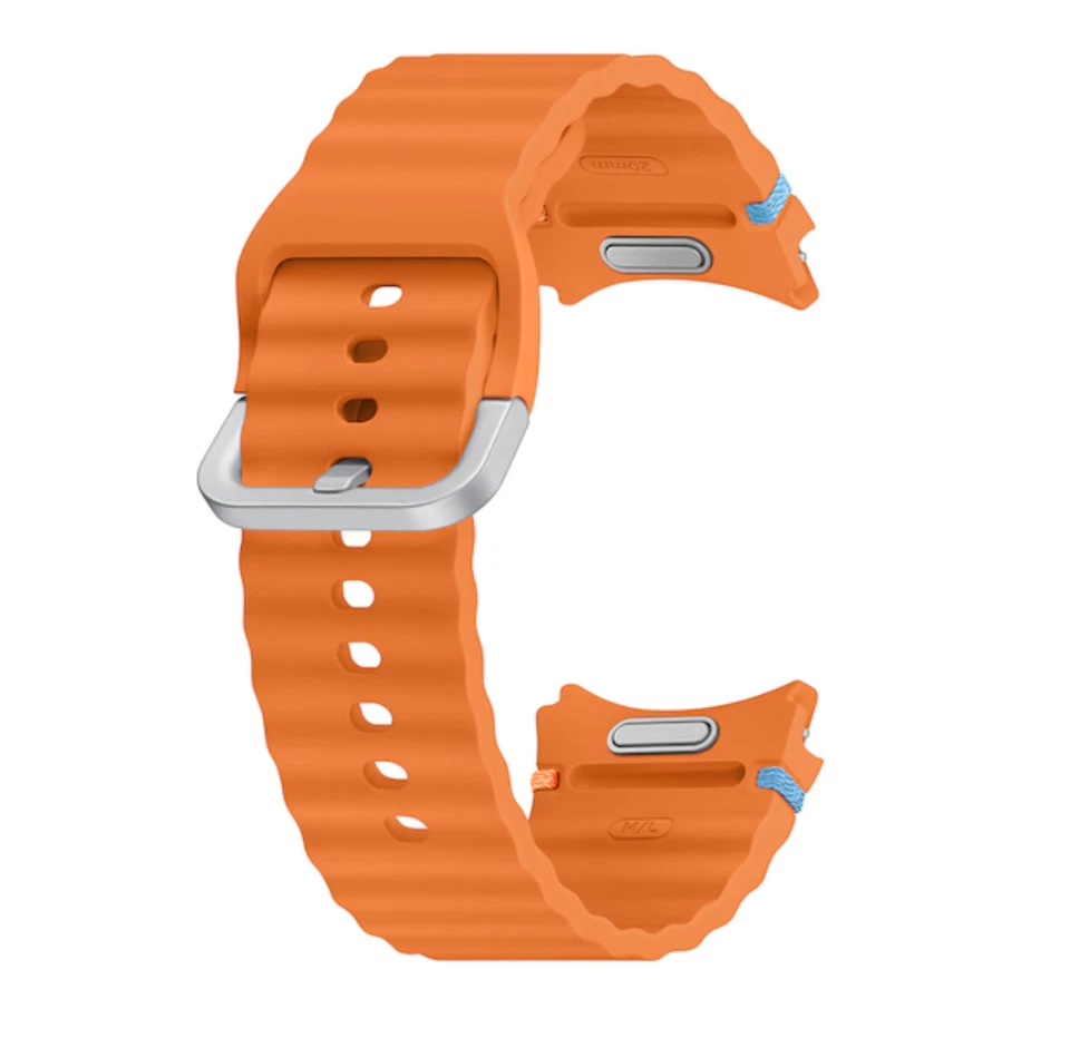 Correa deportiva genuina Samsung Galaxy Watch 7 - acanalada - negra/plateada/naranja/verde Foto 4 de 4